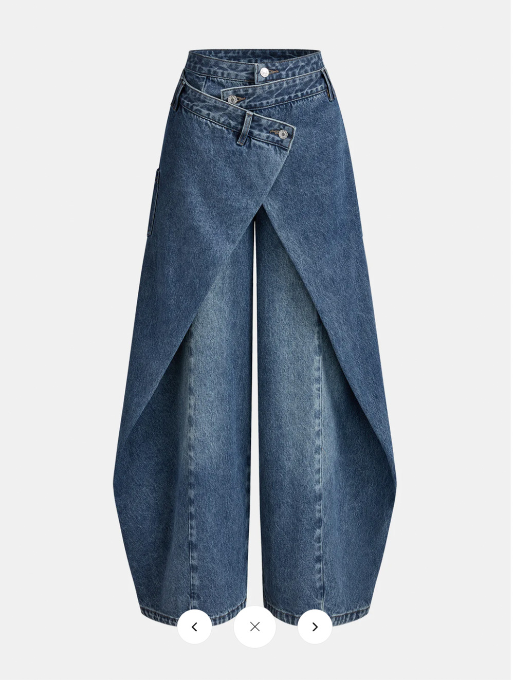 NWT Commense Cross-Front Wide-Leg Jeans Sz L